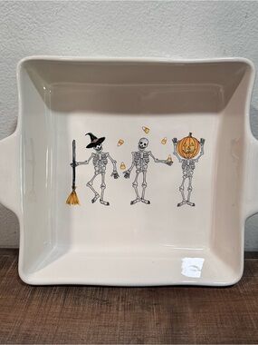 Rae Dunn Artisan Collection by Magenta Halloween Skeleton baking dish
